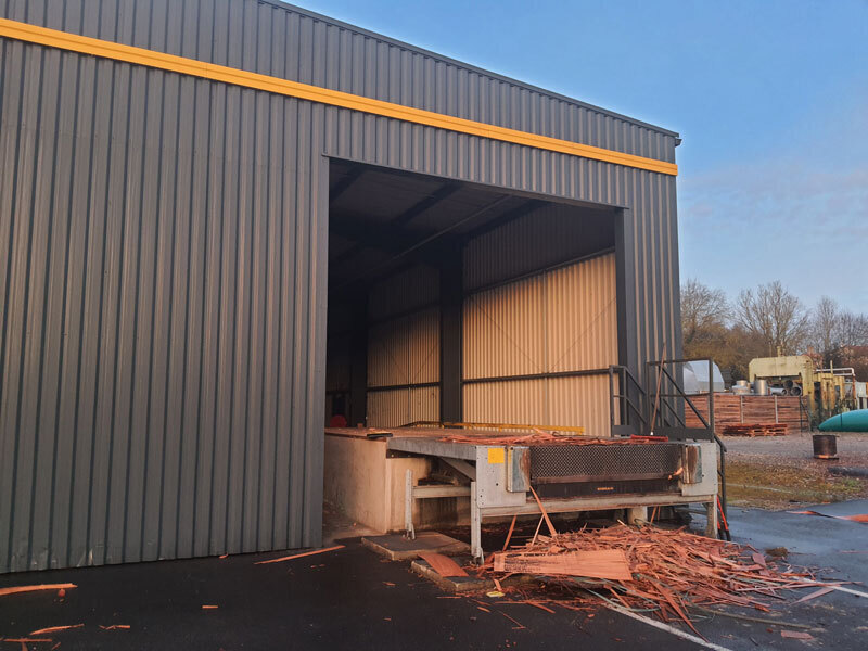 construction entrepot de stockage en charpente métallique à Niort